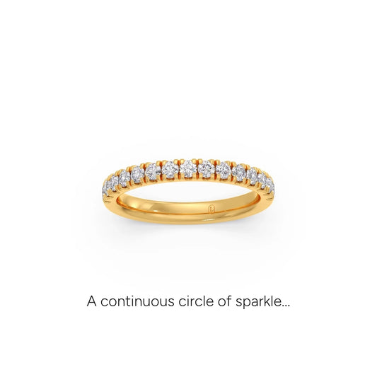0.52ct Half Eternity Prong Diamond Band - Yellow