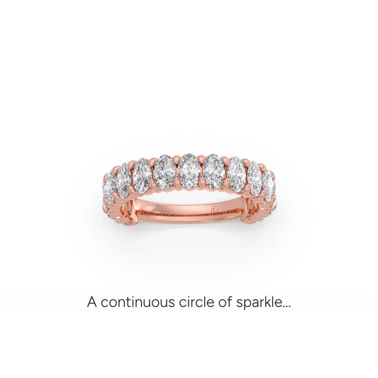 Half Eternity Oval Diamond Band 1.50Ct - Rose