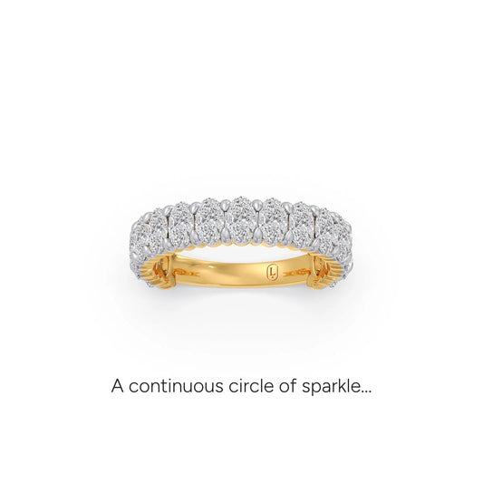 Half Eternity Oval Diamond Band 1.50Ct - Yellow