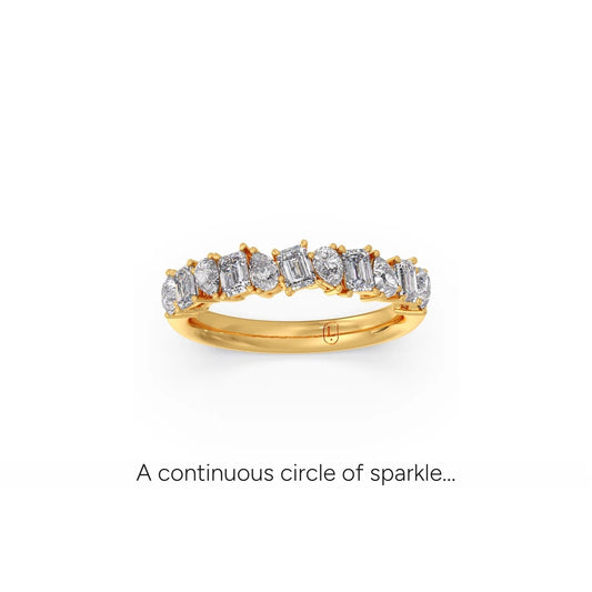 Pear and Emerald Fancy Cut Diamond Ring - Yellow