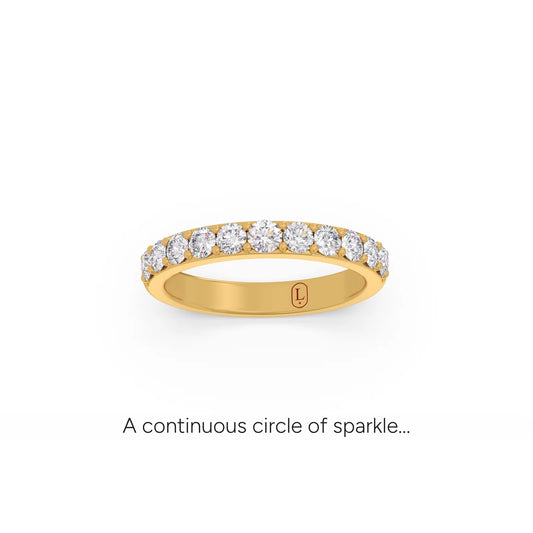 0.59 ct Round Half Eternity Diamond Band - Yellow