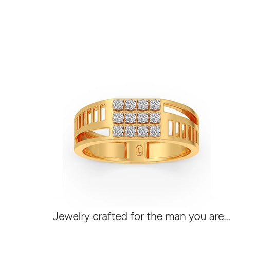 Elite Framework Diamond Men’s Ring - Yellow