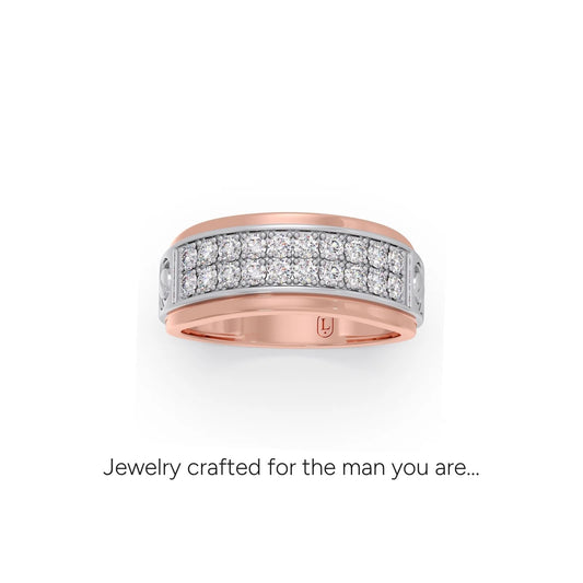 Elysium Channel Diamond Mens Ring - Rose