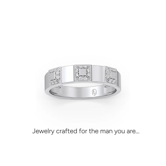 Mosaic Platinum Couple Band For Him - PLT