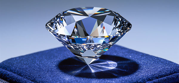 Diamond on a blue cushion with a gradient background