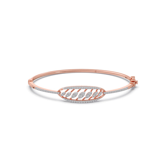 Round Diamond Openwork Oval Bracelet - Rose