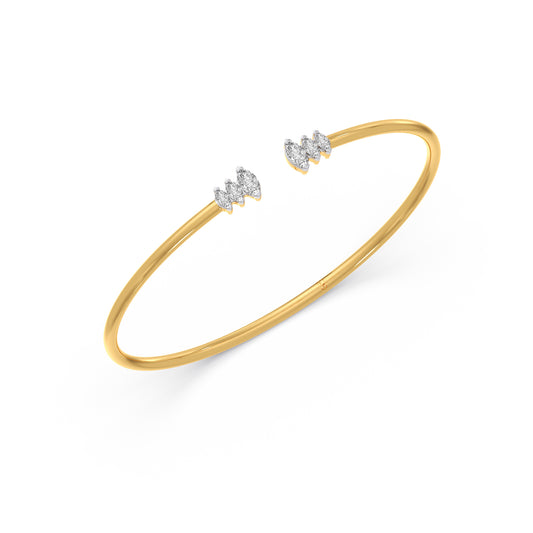 Aperture Marquise Diamond Cuff Bracelet - Yellow