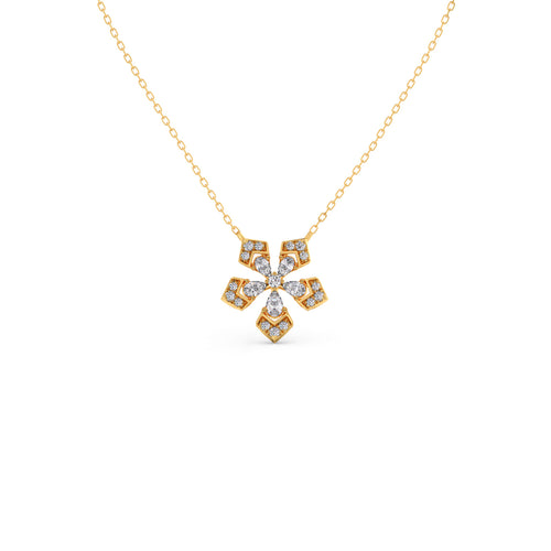 Petalic Serene Pear & Round Diamond Pendant Necklace